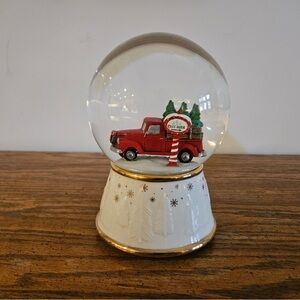 Lenox Red Truck Snow Globe with Christmas Trees